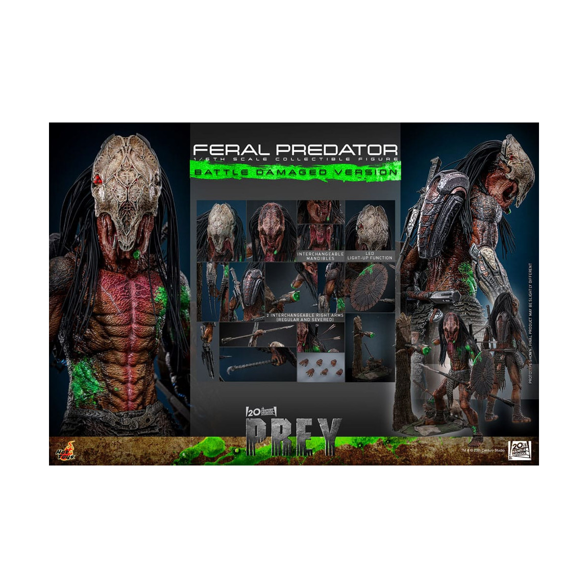 Hot Toys - Feral Predator (Versione danneggiata dalla battaglia) MMS 1/6 - Prey