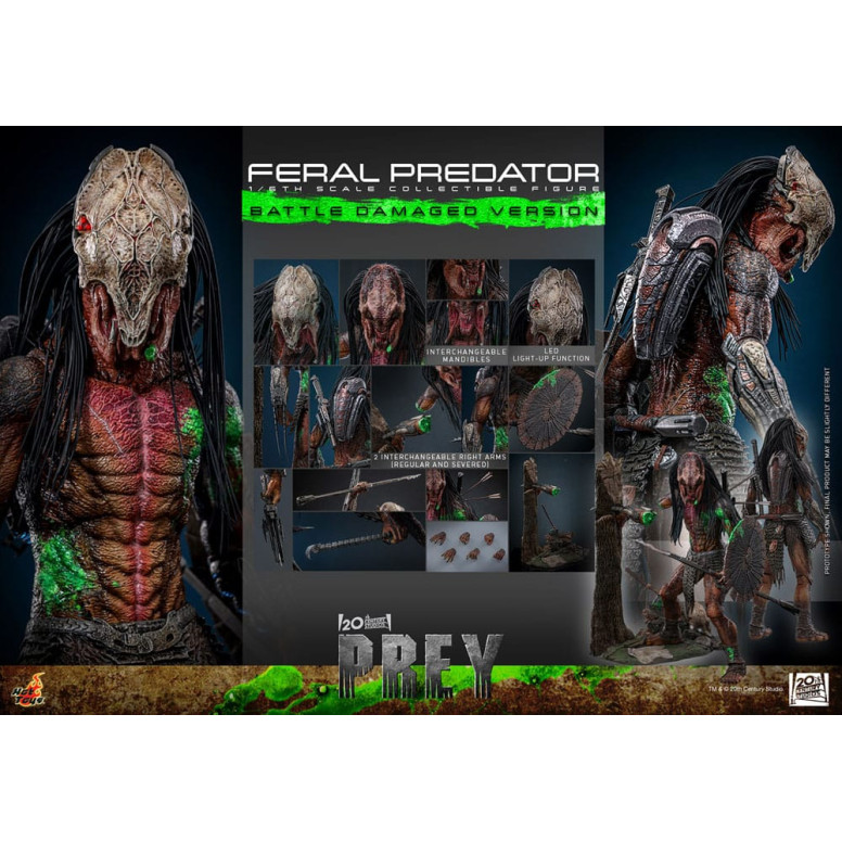 Hot Toys - Feral Predator (Versione danneggiata dalla battaglia) MMS 1/6 - Prey