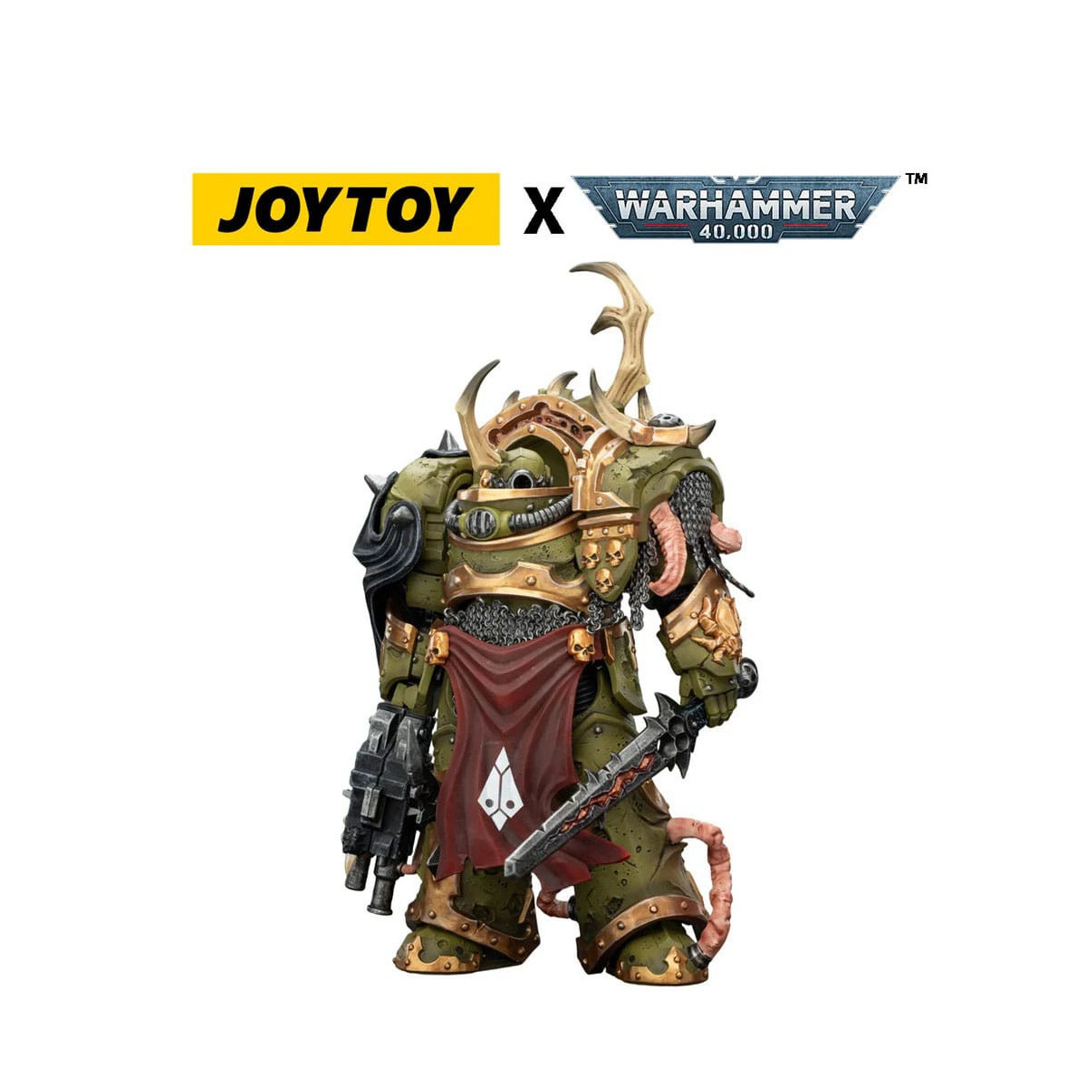 Joytoy - Death Guard - Blightlord Terminator 3 con Combi-bolter e Bubotic Blade 1/18 - Warhammer 40k