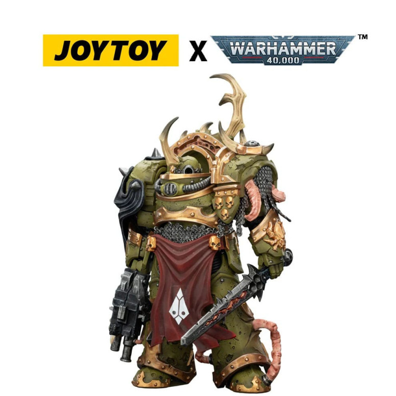 Joytoy - Death Guard - Blightlord Terminator 3 con Combi-bolter e Bubotic Blade 1/18 - Warhammer 40k