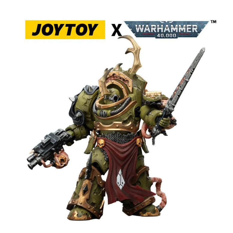 Joytoy - Death Guard - Blightlord Terminator 3 con Combi-bolter e Bubotic Blade 1/18 - Warhammer 40k