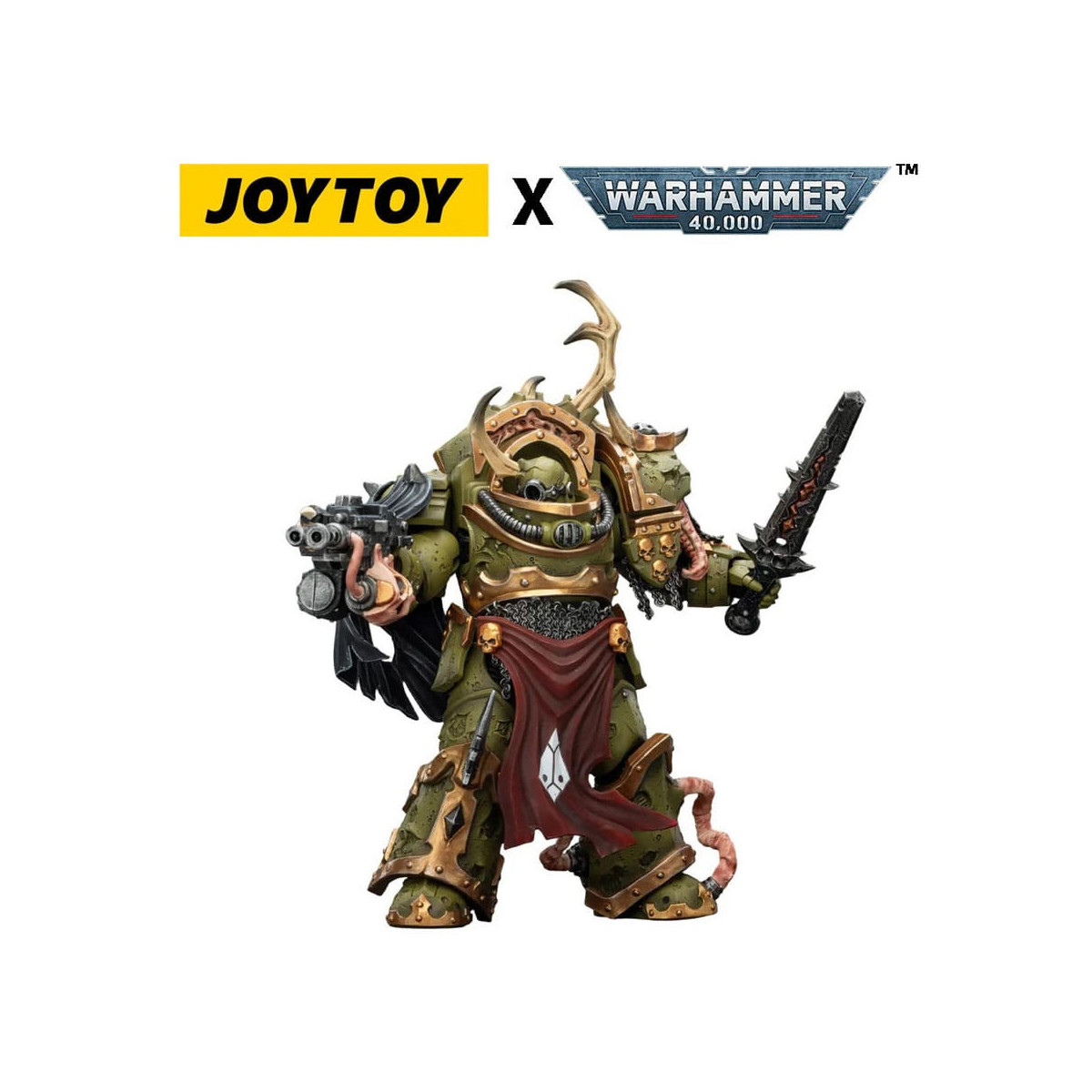 Joytoy - Death Guard - Blightlord Terminator 3 con Combi-bolter e Bubotic Blade 1/18 - Warhammer 40k