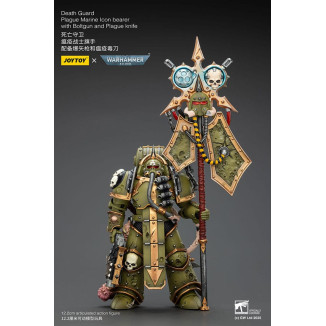 Joytoy - Guardia della morte - Marine della peste portatore di icona con boltgun e coltello della peste 1/18 - Warhammer 40k