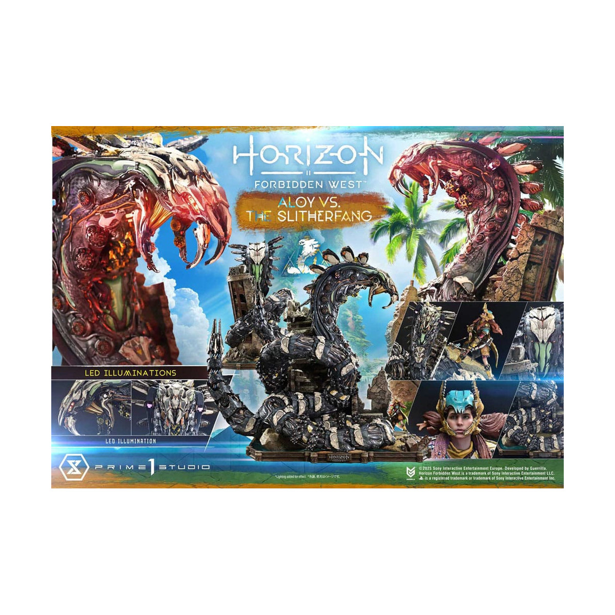 Prime 1 Studio - Aloy contro lo Slitherfang Versione Bonus - Horizon Forbidden West Ultimate Diorama Serie Masterline