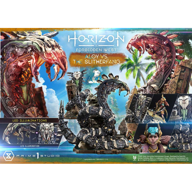 Prime 1 Studio - Aloy contro lo Slitherfang Versione Bonus - Horizon Forbidden West Ultimate Diorama Serie Masterline