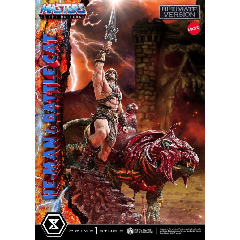 Prime 1 Studio - Masters of the Universe - He-Man & Battle Cat Ultimate Bonus Version - Real Elite Masterline Series 1/4