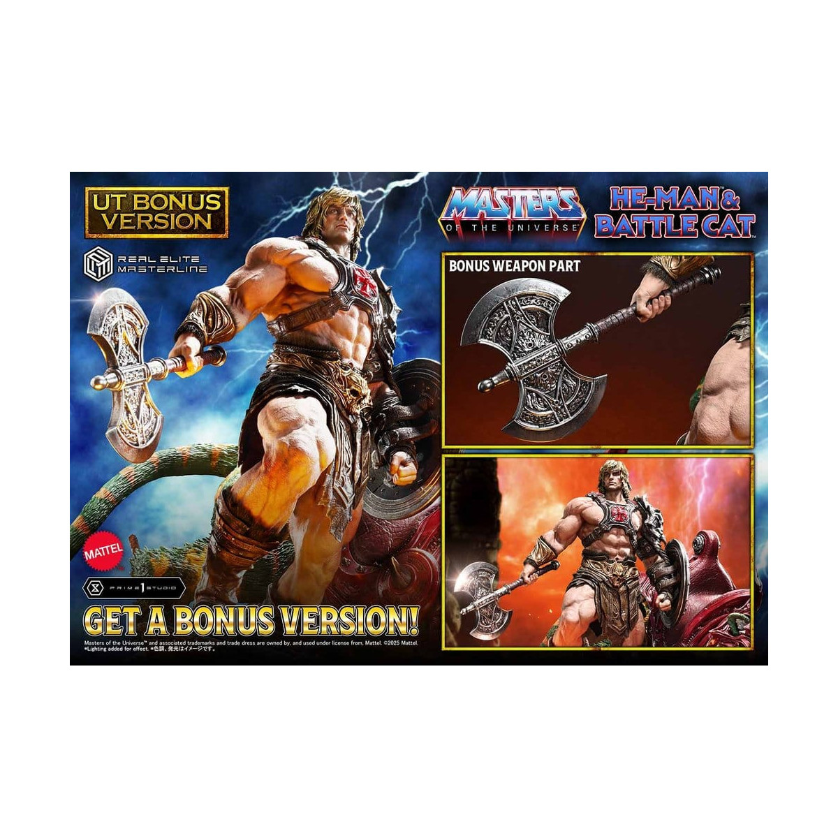 Prime 1 Studio - Masters of the Universe - He-Man & Battle Cat Ultimate Bonus Version - Real Elite Masterline Series 1/4