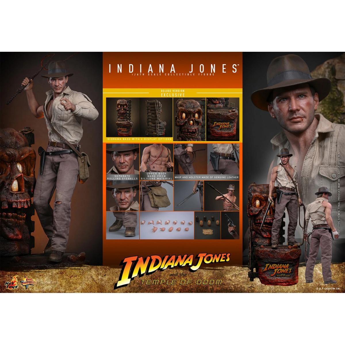 Hot Toys - Indiana Jones e il Tempio di Doom - Indiana Jones Versione Deluxe MMS 1/6