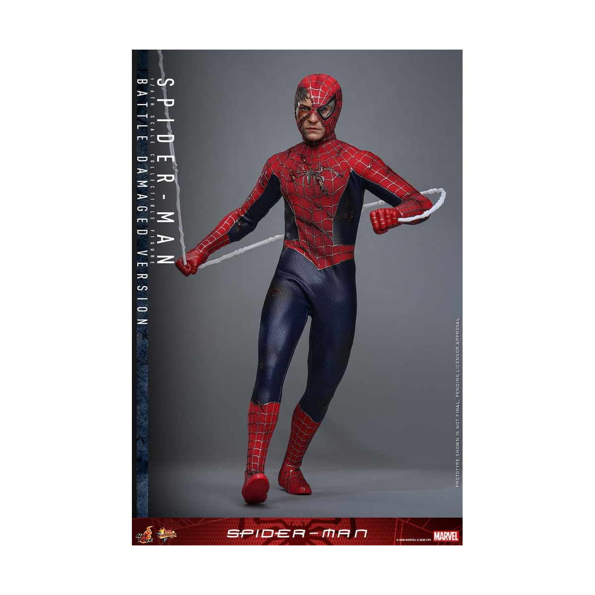 Hot Toys Marvel - Spider-Man (Versione danneggiata dalla battaglia) - Spider-Man (2002) Movie Masterpiece 1/6