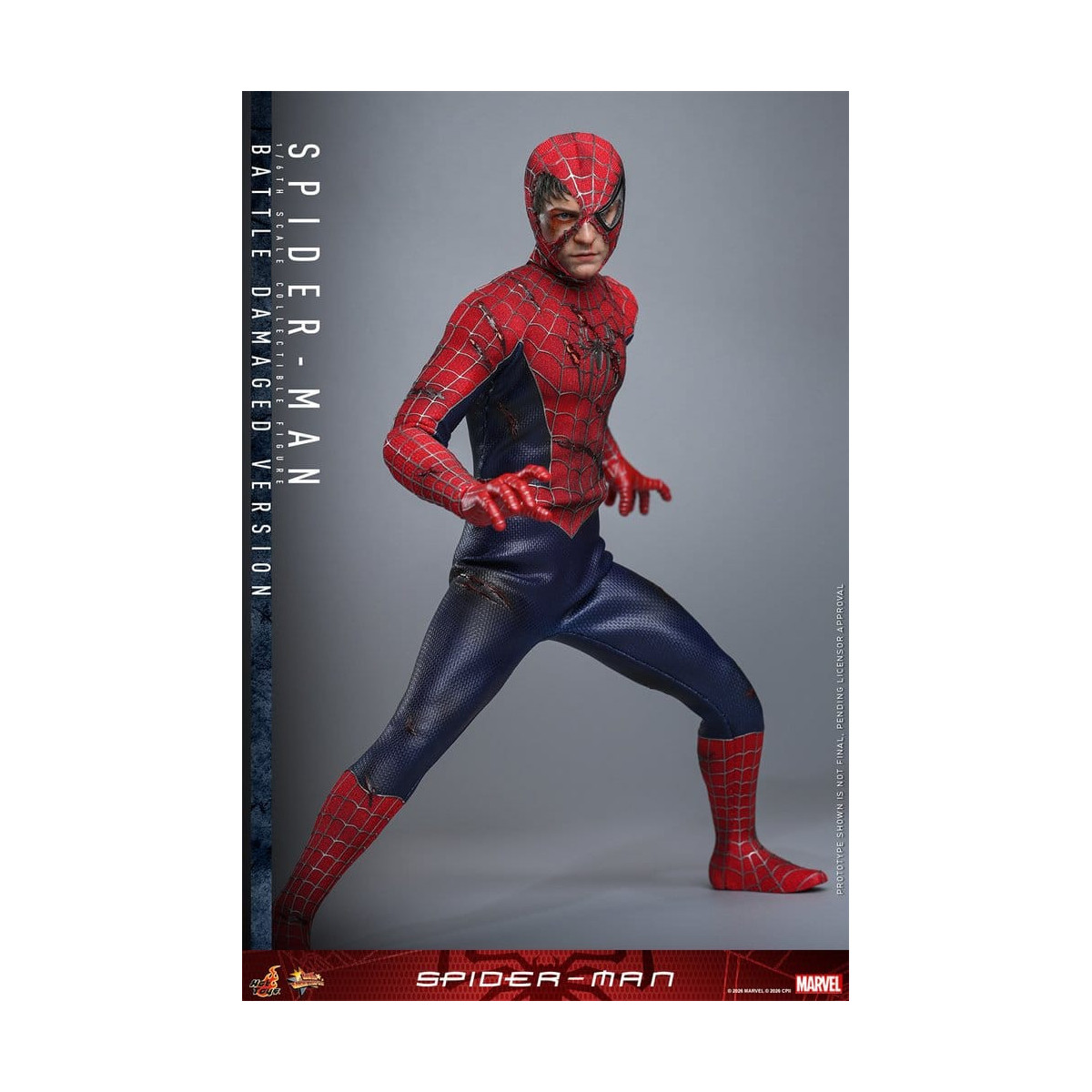 Hot Toys Marvel - Spider-Man (Versione danneggiata dalla battaglia) - Spider-Man (2002) Movie Masterpiece 1/6