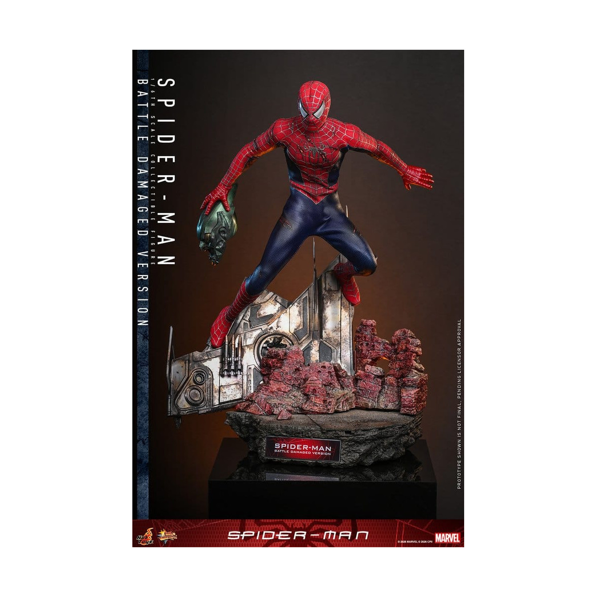 Hot Toys Marvel - Spider-Man (Versione danneggiata dalla battaglia) - Spider-Man (2002) Movie Masterpiece 1/6