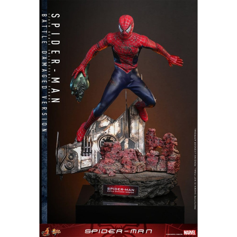 Hot Toys Marvel - Spider-Man (Versione danneggiata dalla battaglia) - Spider-Man (2002) Movie Masterpiece 1/6