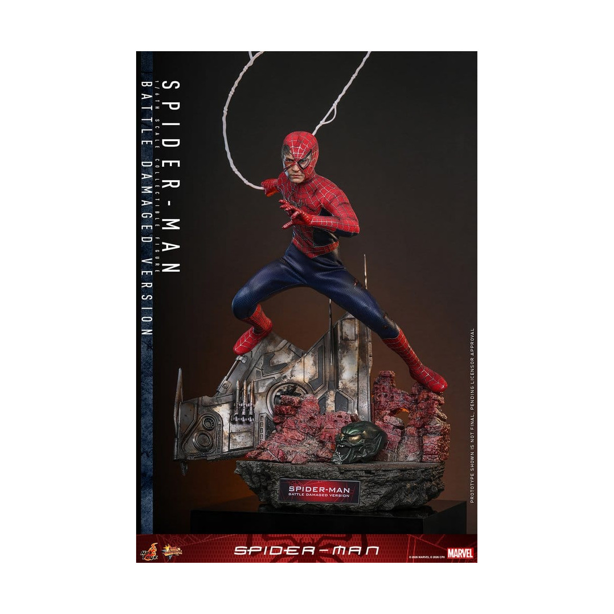 Hot Toys Marvel - Spider-Man (Versione danneggiata dalla battaglia) - Spider-Man (2002) Movie Masterpiece 1/6