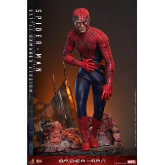 Hot Toys Marvel - Spider-Man (Versione danneggiata dalla battaglia) - Spider-Man (2002) Movie Masterpiece 1/6