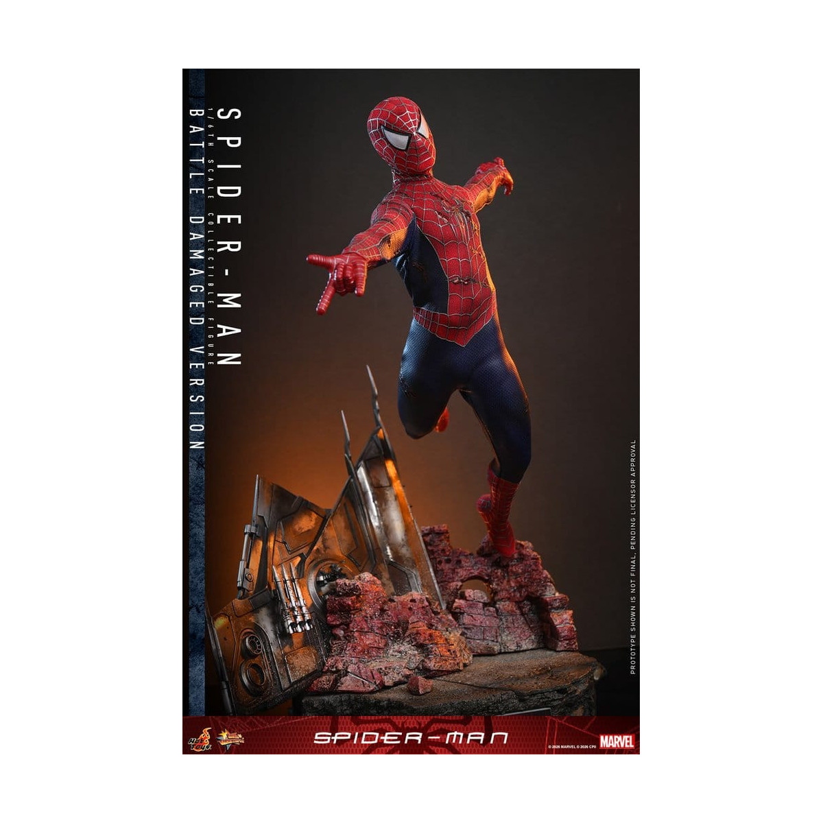 Hot Toys Marvel - Spider-Man (Versione danneggiata dalla battaglia) - Spider-Man (2002) Movie Masterpiece 1/6