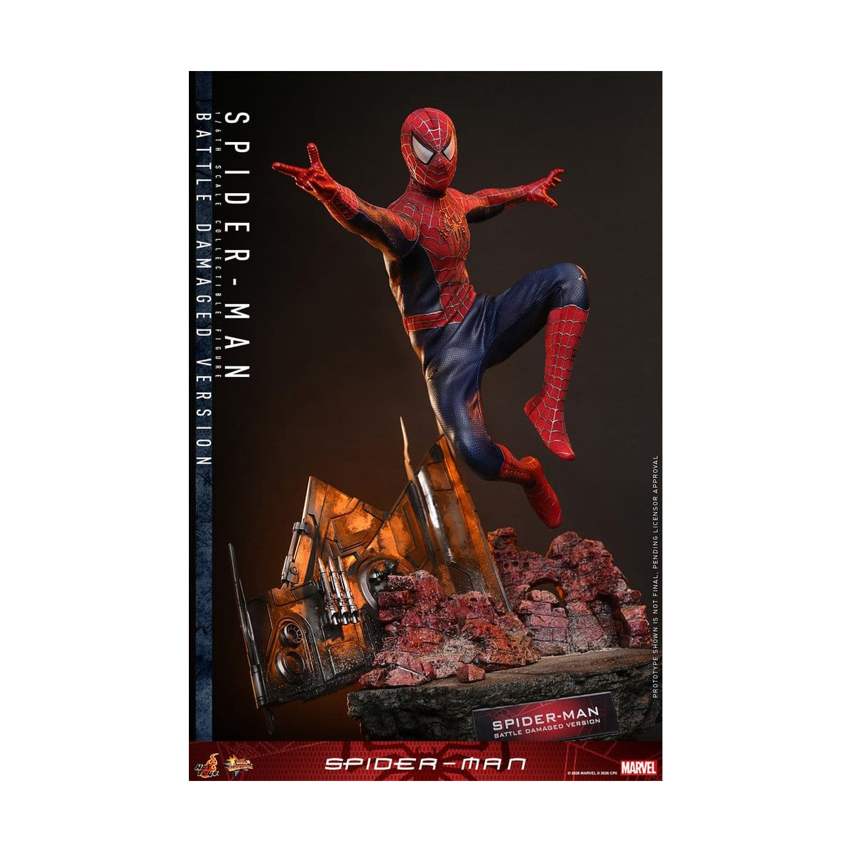 Hot Toys Marvel - Spider-Man (Versione danneggiata dalla battaglia) - Spider-Man (2002) Movie Masterpiece 1/6