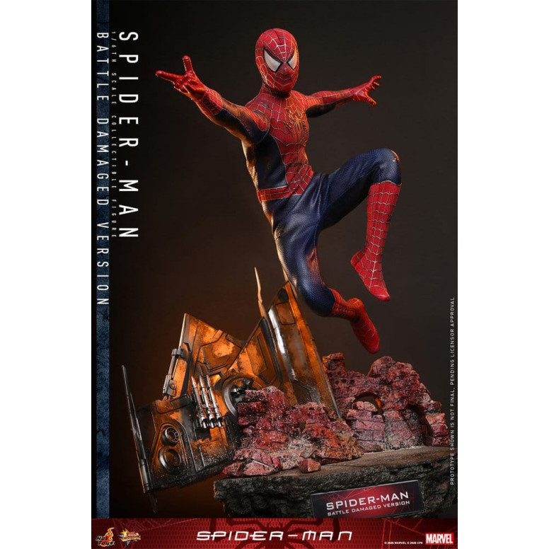 Hot Toys Marvel - Spider-Man (Versione danneggiata dalla battaglia) - Spider-Man (2002) Movie Masterpiece 1/6