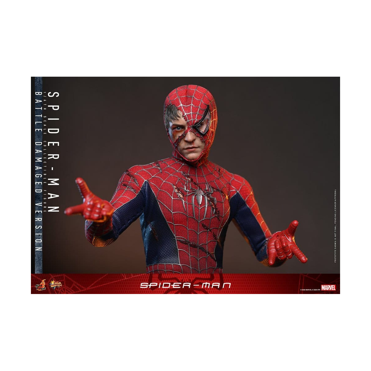 Hot Toys Marvel - Spider-Man (Versione danneggiata dalla battaglia) - Spider-Man (2002) Movie Masterpiece 1/6