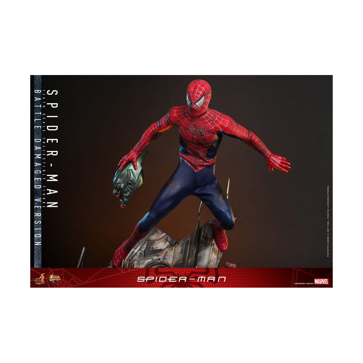 Hot Toys Marvel - Spider-Man (Versione danneggiata dalla battaglia) - Spider-Man (2002) Movie Masterpiece 1/6