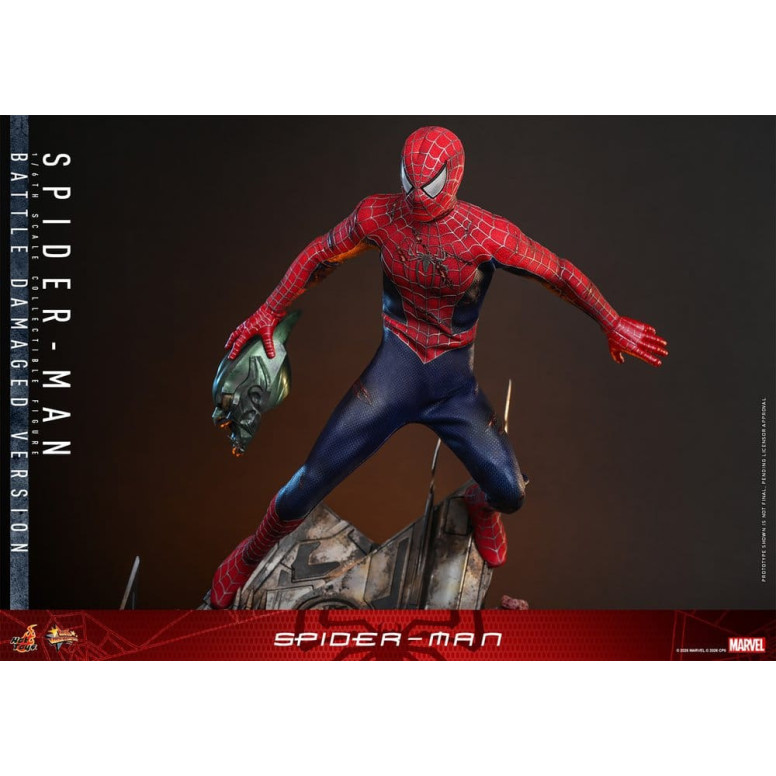 Hot Toys Marvel - Spider-Man (Versione danneggiata dalla battaglia) - Spider-Man (2002) Movie Masterpiece 1/6