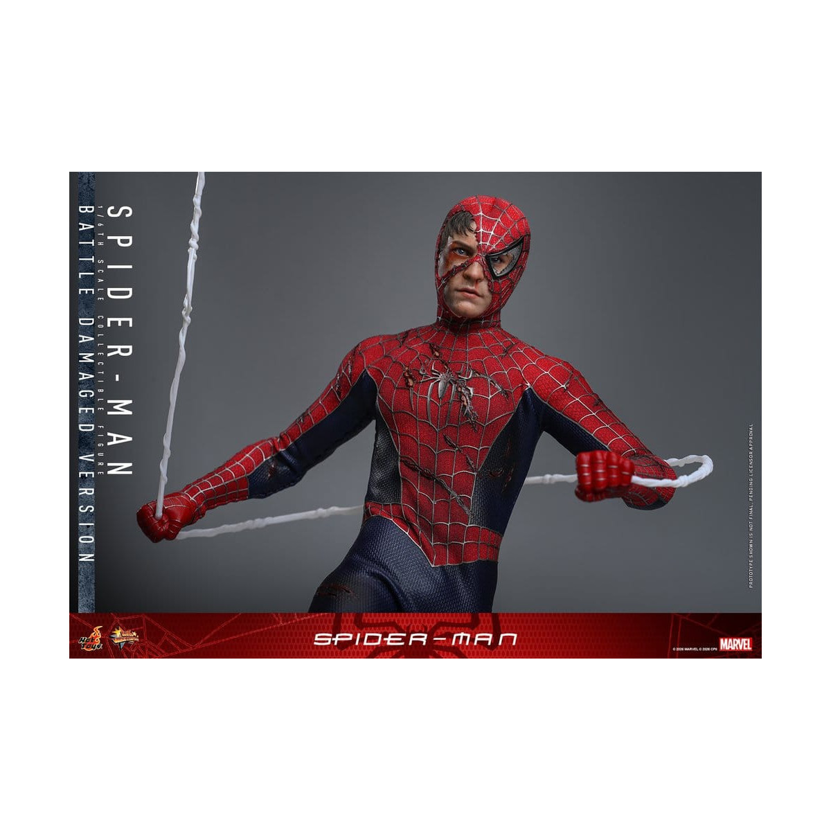 Hot Toys Marvel - Spider-Man (Versione danneggiata dalla battaglia) - Spider-Man (2002) Movie Masterpiece 1/6