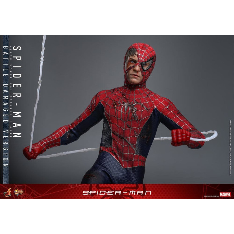 Hot Toys Marvel - Spider-Man (Versione danneggiata dalla battaglia) - Spider-Man (2002) Movie Masterpiece 1/6