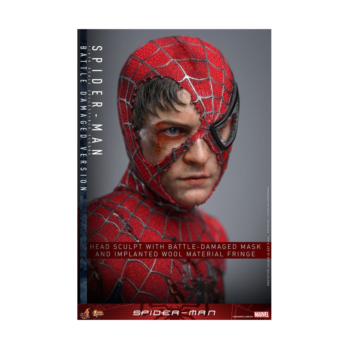 Hot Toys Marvel - Spider-Man (Versione danneggiata dalla battaglia) - Spider-Man (2002) Movie Masterpiece 1/6