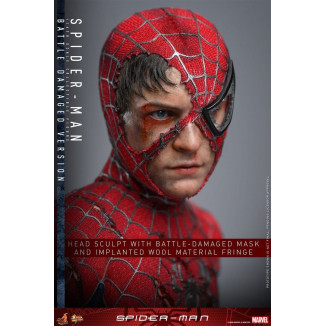 Hot Toys Marvel - Spider-Man (Versione danneggiata dalla battaglia) - Spider-Man (2002) Movie Masterpiece 1/6