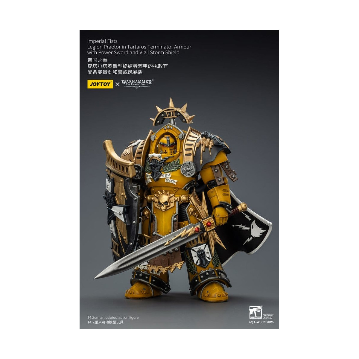 Joytoy - Warhammer - Imperial Fists - Pretore della Legione in Armatura Tartaros Terminator con Spada di Potenza e Scudo Tempora