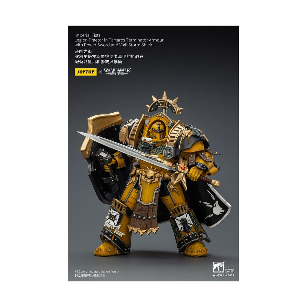 Joytoy - Warhammer - Imperial Fists - Pretore della Legione in Armatura Tartaros Terminator con Spada di Potenza e Scudo Tempora