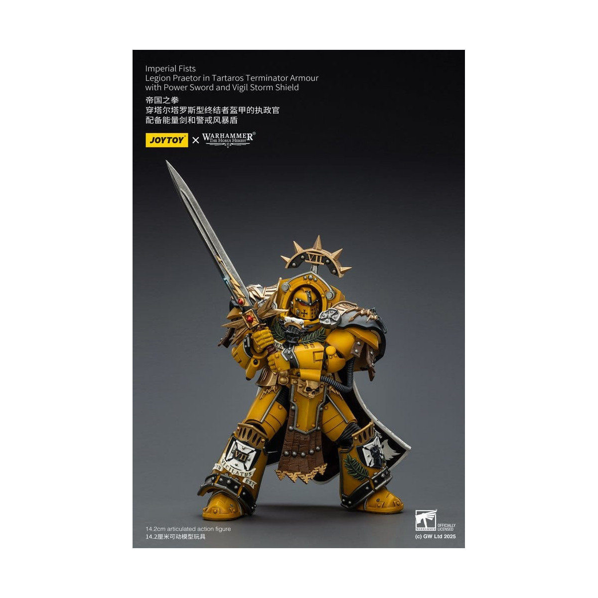 Joytoy - Warhammer - Imperial Fists - Pretore della Legione in Armatura Tartaros Terminator con Spada di Potenza e Scudo Tempora