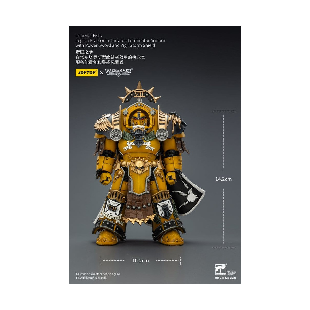 Joytoy - Warhammer - Imperial Fists - Pretore della Legione in Armatura Tartaros Terminator con Spada di Potenza e Scudo Tempora