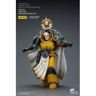 Joytoy - Warhammer - Imperial Fists - Console bibliotecario con ascia di forza e pistola bolt 1/18