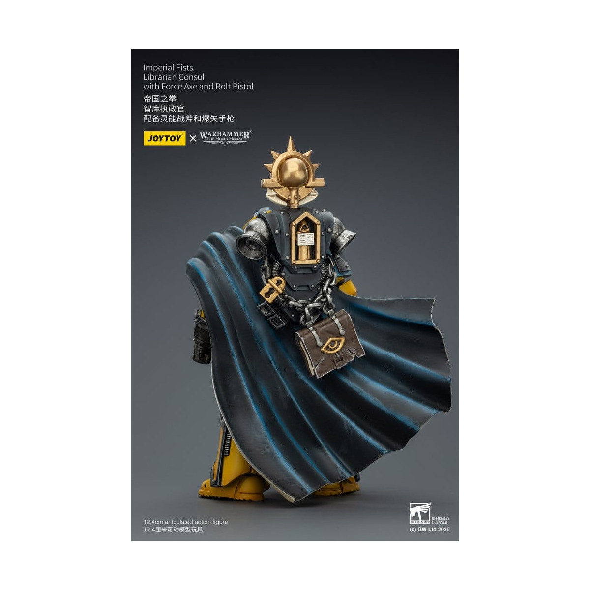 Joytoy - Warhammer - Imperial Fists - Console bibliotecario con ascia di forza e pistola bolt 1/18