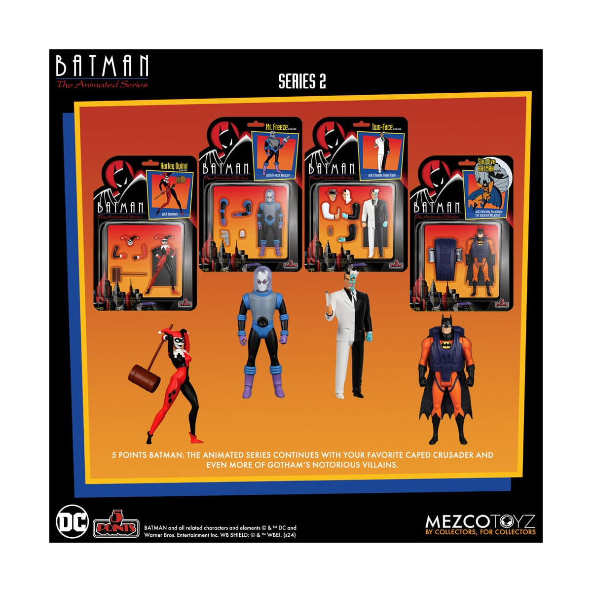 Mezco 5 Punti - DC Comics Batman: Animated Series - Boxset Deluxe 4 personaggi - Serie 2