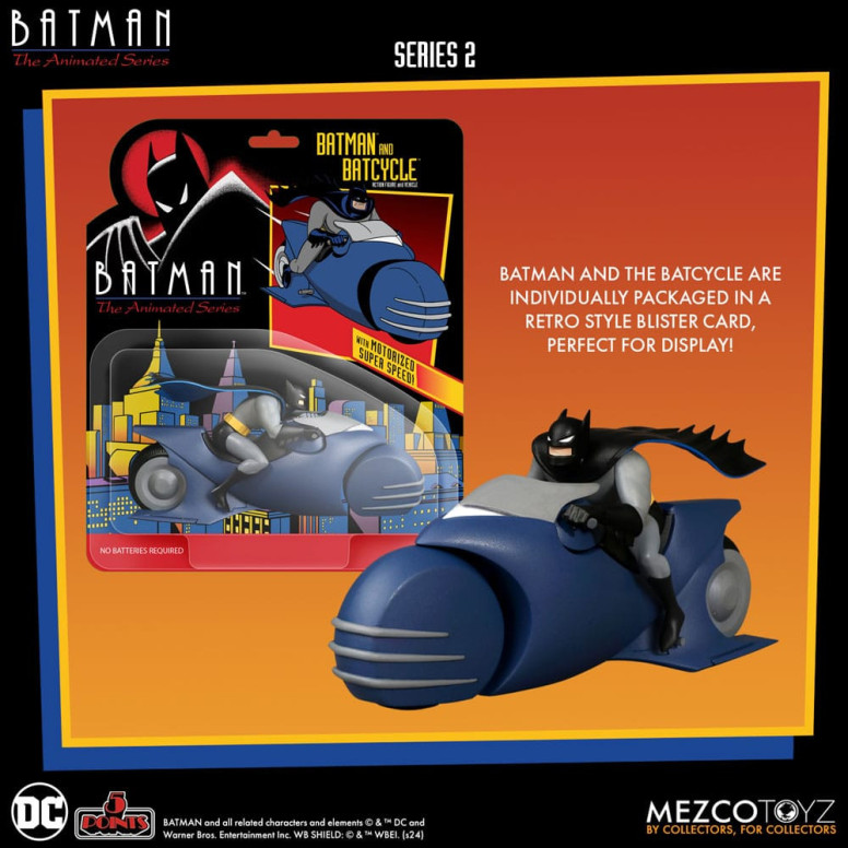 Mezco 5 Punti - DC Comics Batman: Animated Series - Batman & Batcycle - Serie 2