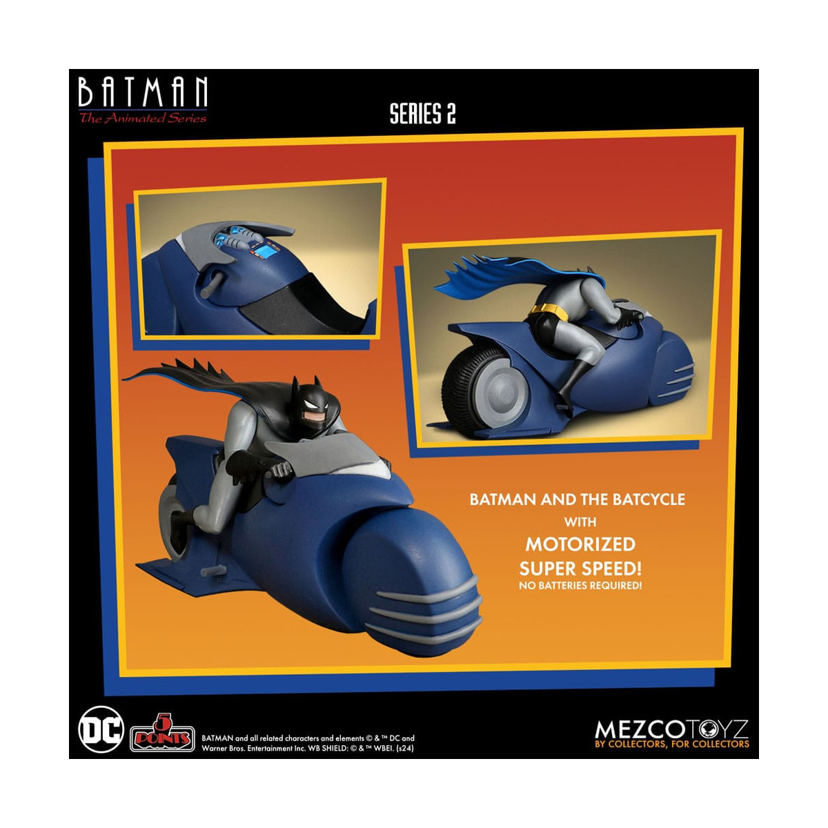 Mezco 5 Punti - DC Comics Batman: Animated Series - Batman & Batcycle - Serie 2