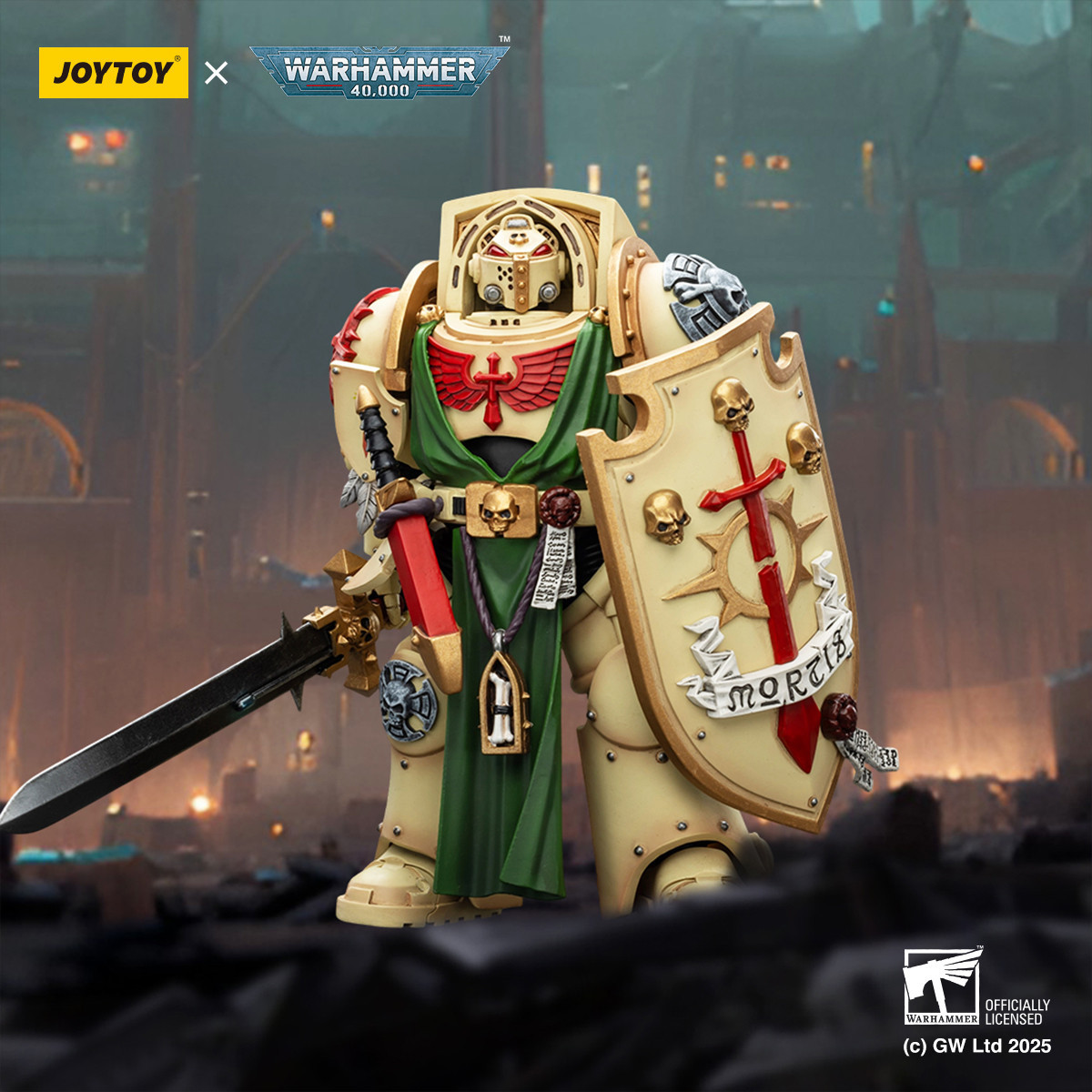 JoyToy Space Marines - Dark Angels - Cavaliere Deathwing con Power Sword Storm Shield e teleport homer 1/18 - Warhammer 40K