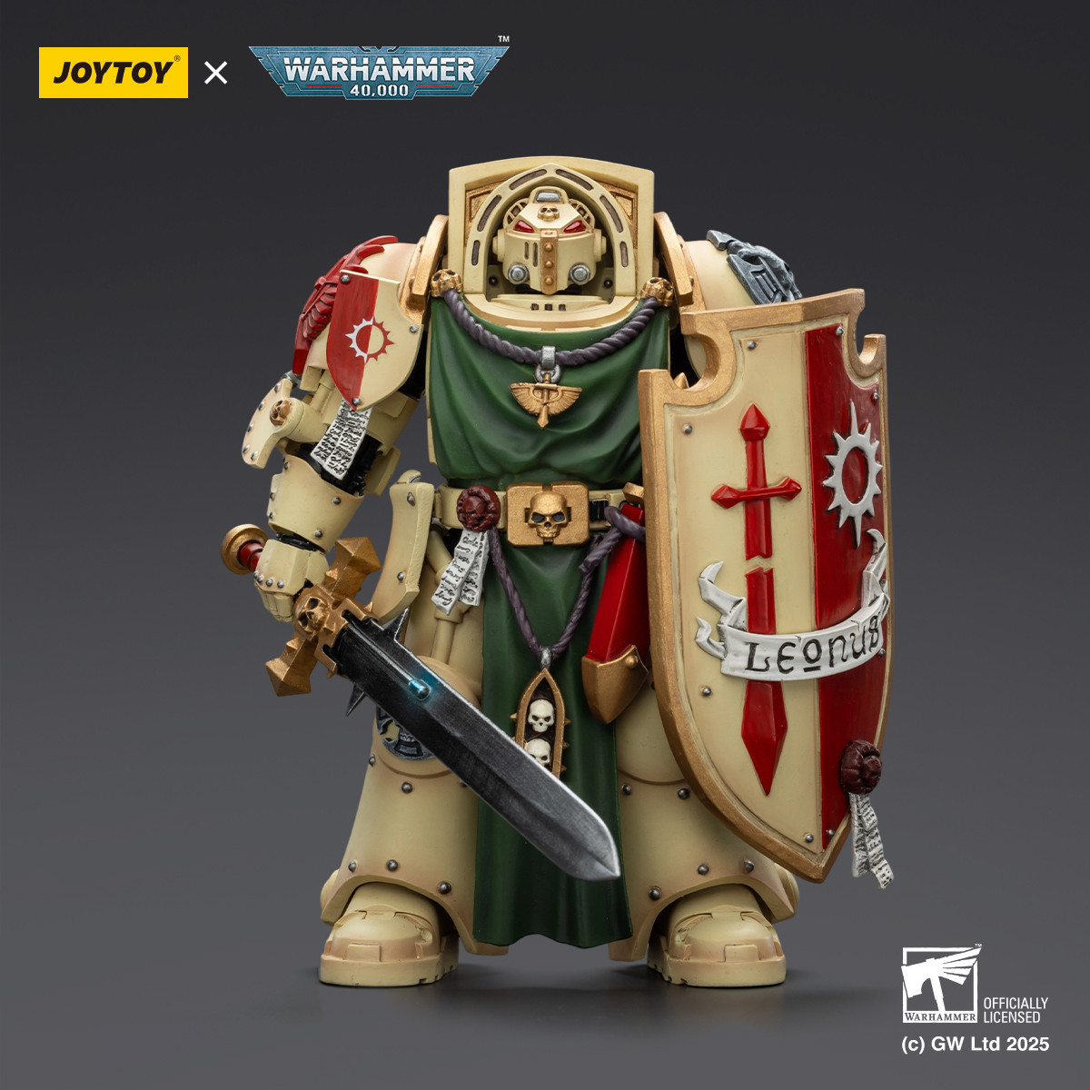 JoyToy Space Marines - Dark Angels - Cavaliere di Deathwing con Spada del Potere Scudo della Tempesta e Osservatore nelle Tenebr