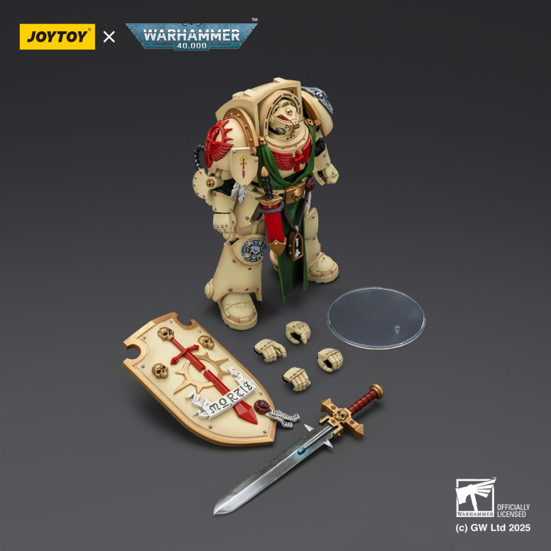 JoyToy Space Marines - Dark Angels - Cavaliere Deathwing con Spada Potente Tempesta e Scudo 1/18 - Warhammer 40k