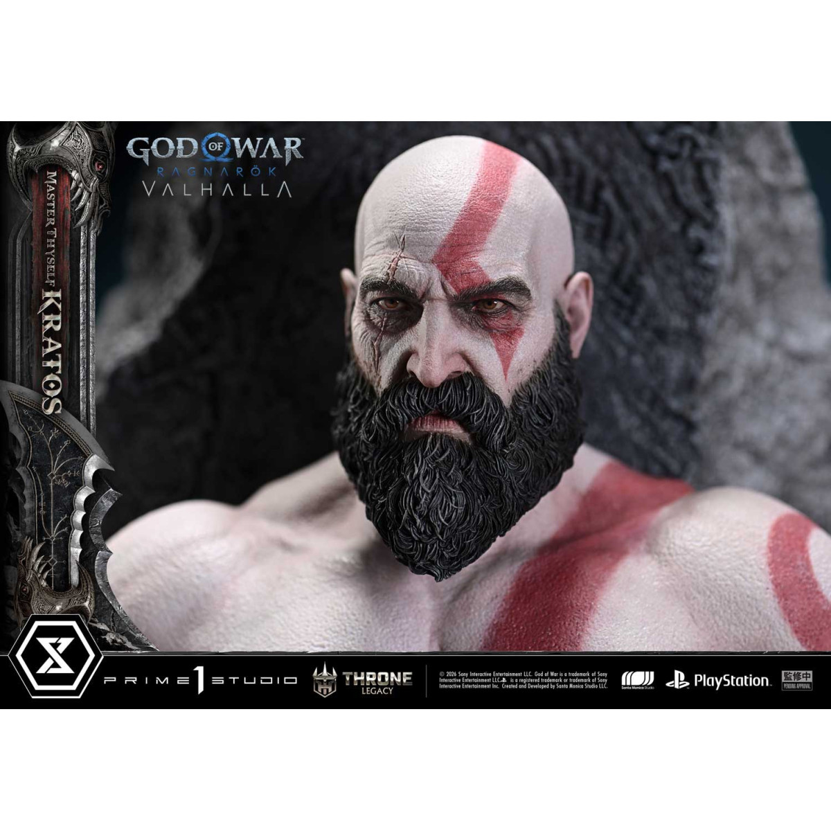 Prime 1 Studio - God of War ragnarok Valhalla - MASTER THYSELF KRATOS Versione Bonus - Throne Legacy 1/3