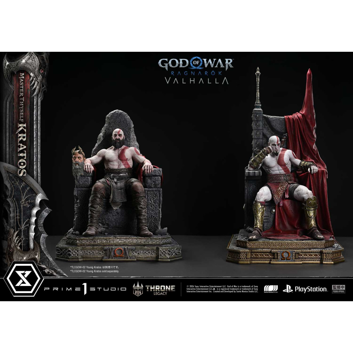 Prime 1 Studio - God of War ragnarok Valhalla - MASTER THYSELF KRATOS Versione Bonus - Throne Legacy 1/3