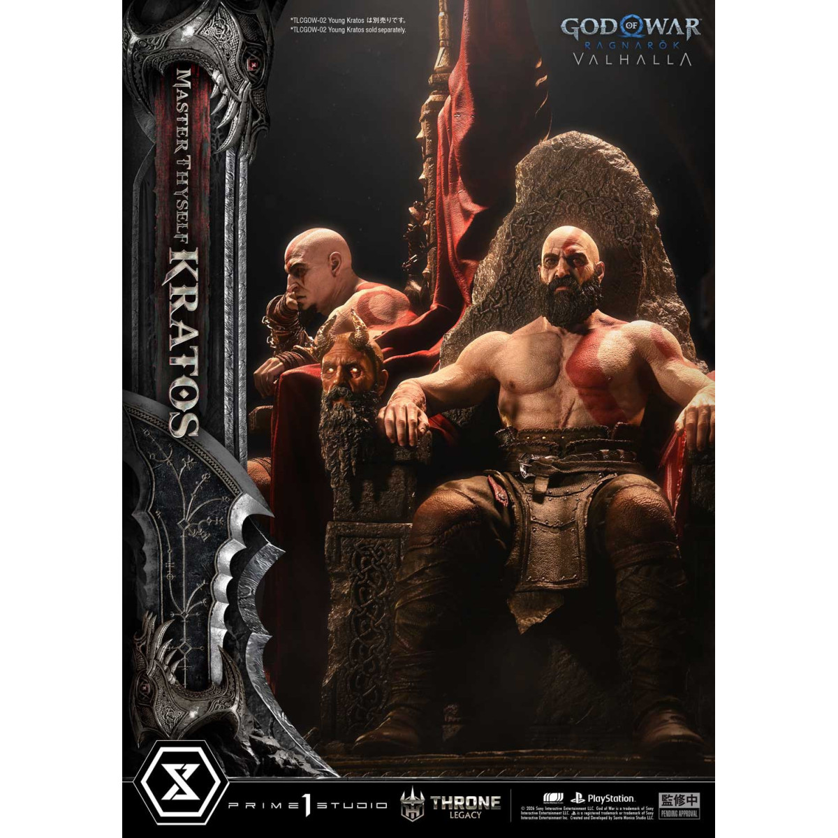 Prime 1 Studio - God of War ragnarok Valhalla - MASTER THYSELF KRATOS Versione Bonus - Throne Legacy 1/3