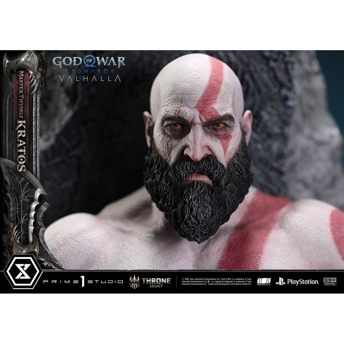 Prime 1 Studio - God of War ragnarok Valhalla - MASTER THYSELF KRATOS Versione Bonus - Throne Legacy 1/3