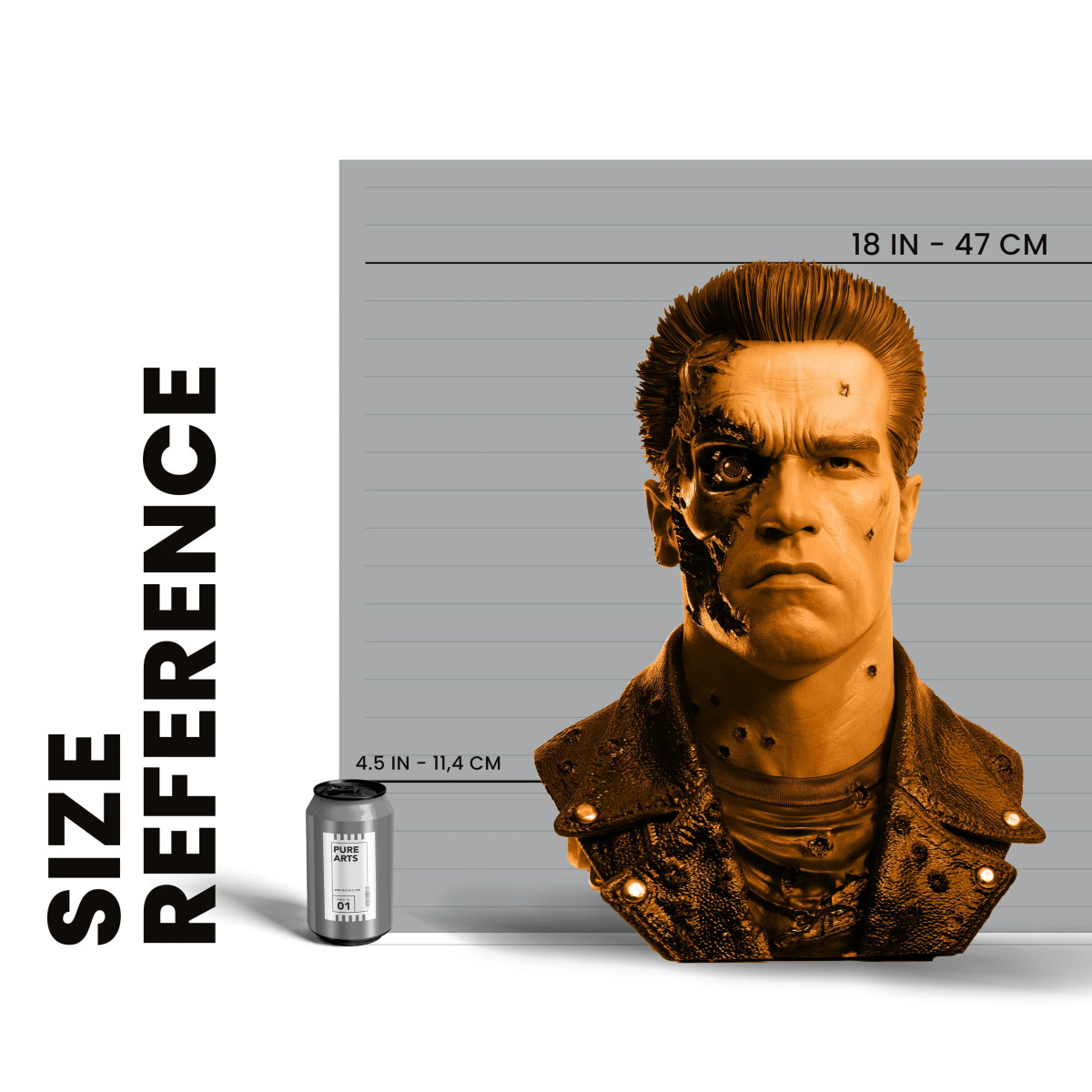Pure Arts Terminator 2 T-800 Modello 101 Danneggiato in battaglia Arte The Mask