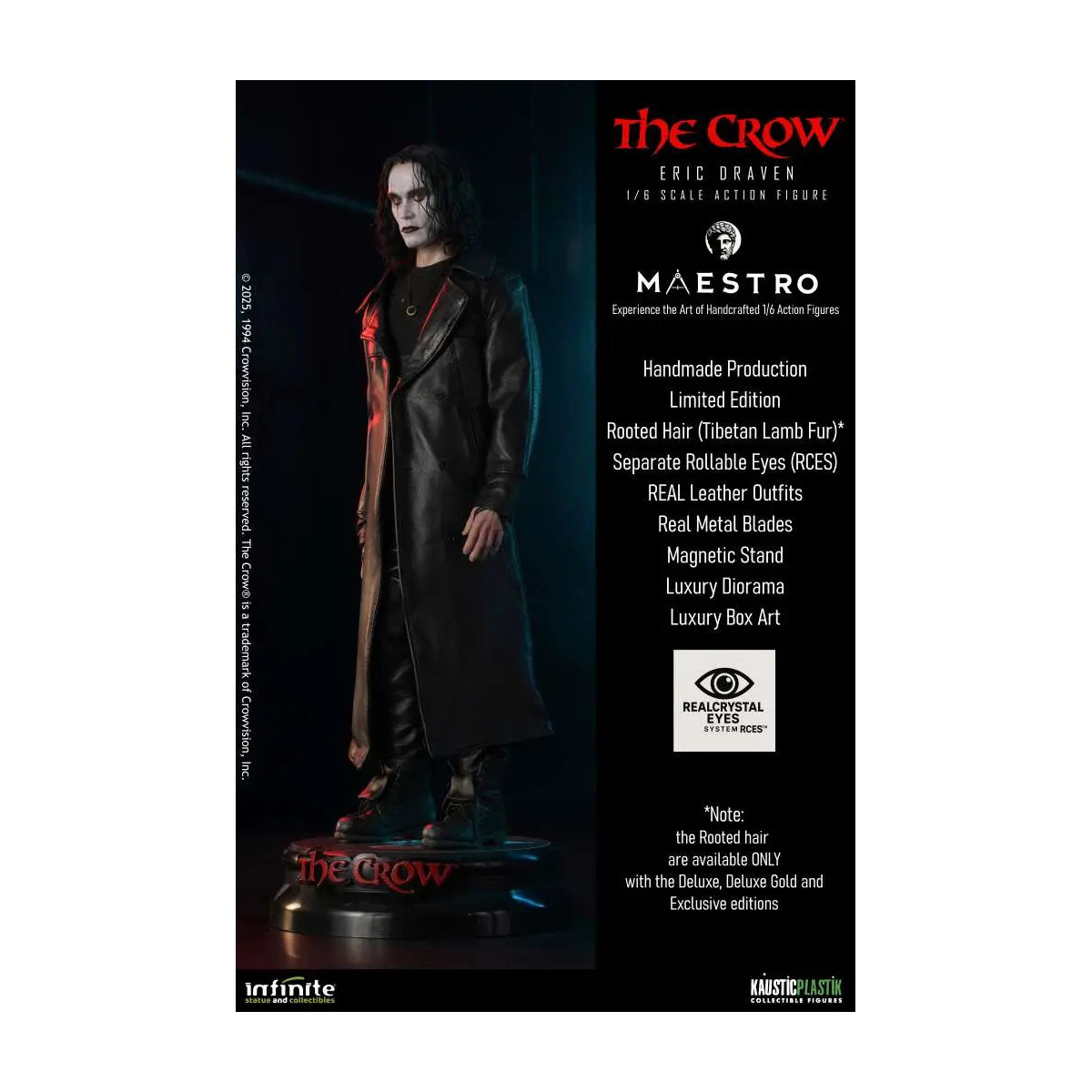 Infinite Statue X Kaustic Plastik - Maestro - Eric Draven Figura d'azione di lusso edizione Deluxe 1/6 - Il corvo