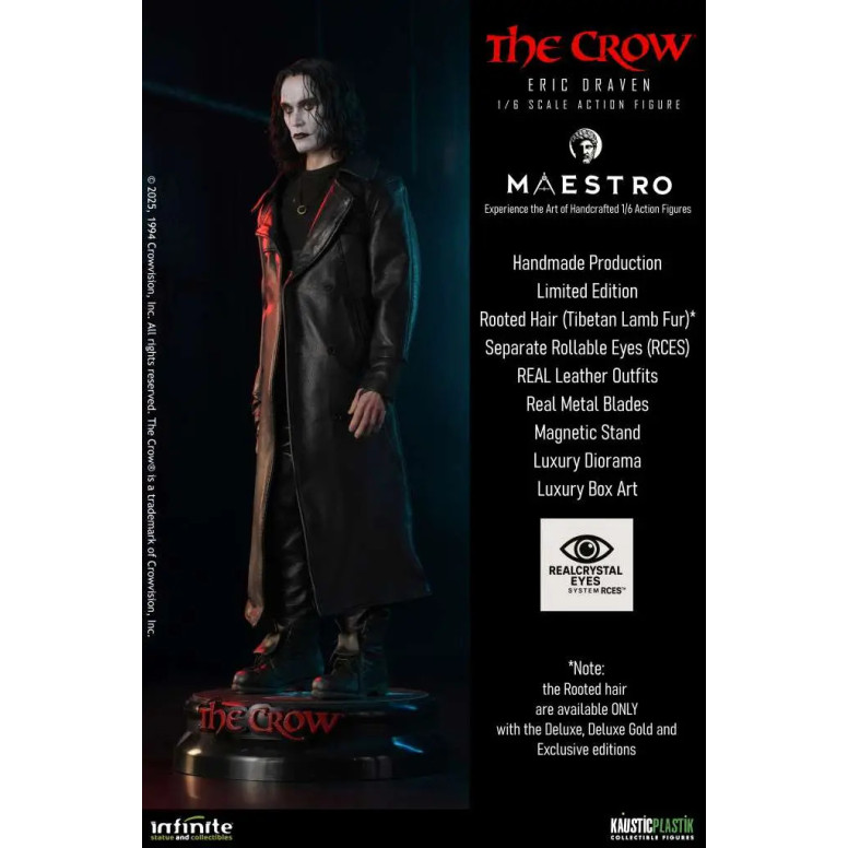 Infinite Statue X Kaustic Plastik - Maestro - Eric Draven Figura d'azione di lusso edizione Deluxe 1/6 - Il corvo
