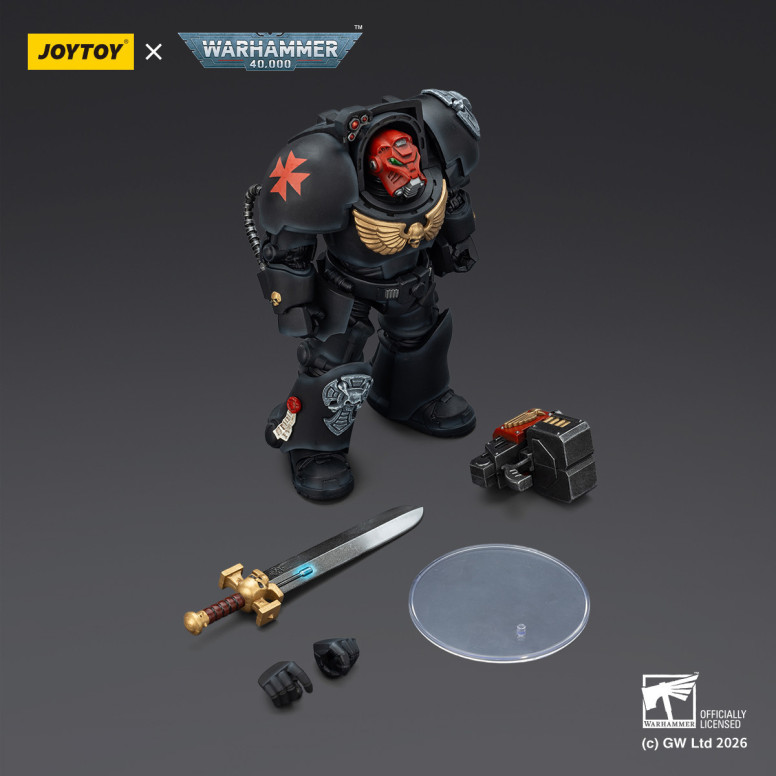 JoyToy Space Marines - Black Templars -Terminator 1 con Power Sword e Storm Bolter 1/18 - Warhammer 40K