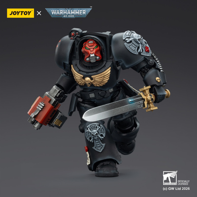 JoyToy Space Marines - Black Templars -Terminator 1 con Power Sword e Storm Bolter 1/18 - Warhammer 40K