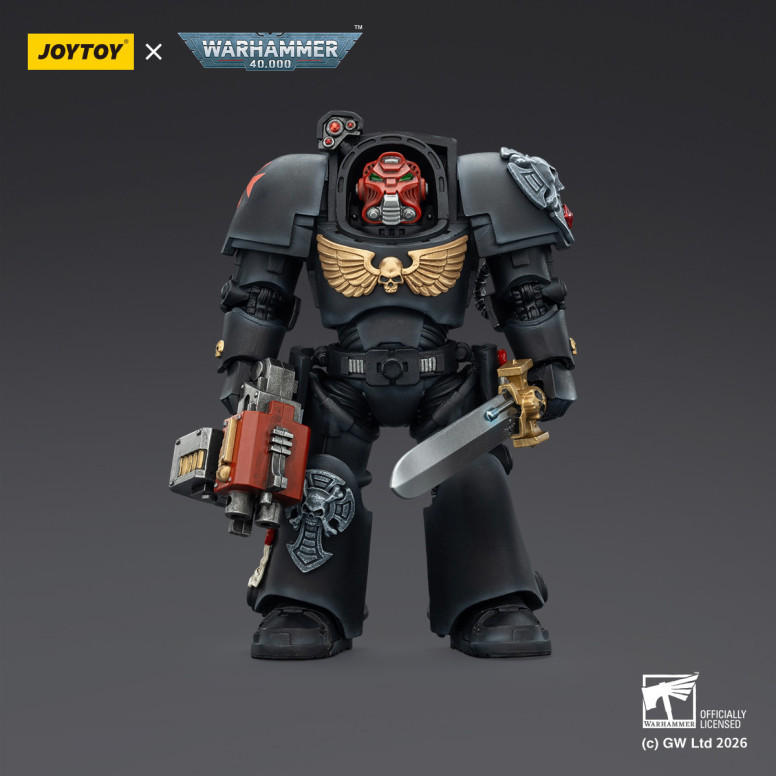 JoyToy Space Marines - Black Templars -Terminator 1 con Power Sword e Storm Bolter 1/18 - Warhammer 40K